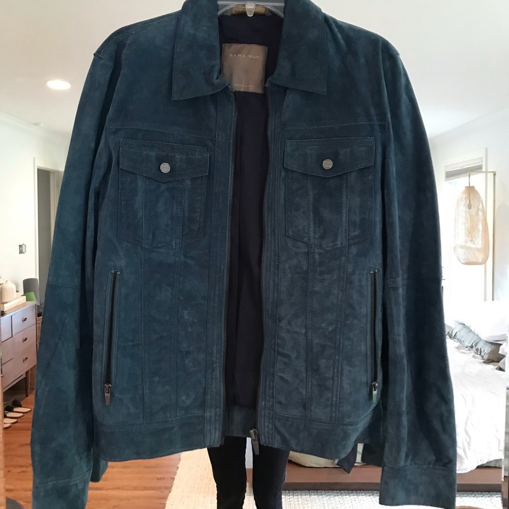 Zara blue suede jacket